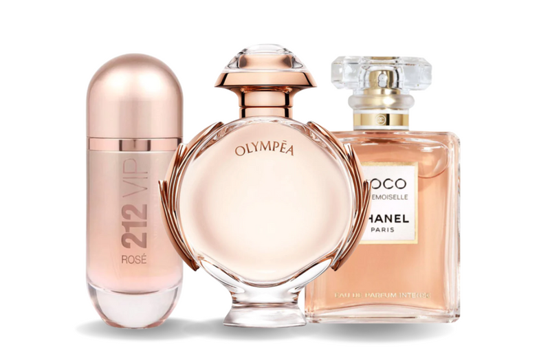 Set de 3 perfumes | Carolina Herrera 212 VIP ROSÉ, Paco Rabanne OLYMPÉA a Chanel COCO MADEMOISELLE 100 ml